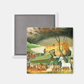 Aimant Noah's Ark - Art animal par Edward Hicks (Recto/Verso)