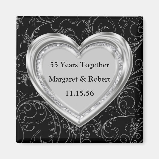 Aimant Noces de Diamants et d'Argent (Devant)