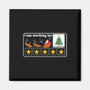 Aimant Noël 5 Étoiles Xmas Arbre Je travaille pour le Noë