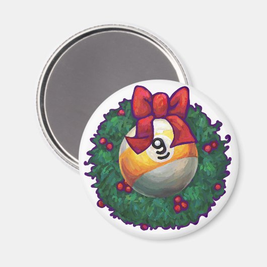 Aimant Noël à 9 balles (Recto/Verso)