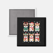 Aimant Noël à Corgi Santa Hat (Recto/Verso)