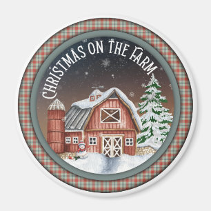 Aimant Noël à la ferme