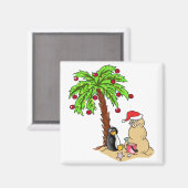 Aimant Noël à la plage (Recto/Verso)