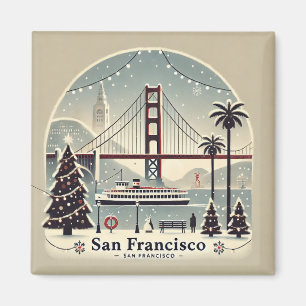 Aimant Noël à San Francisco - Golden Gate Bridge