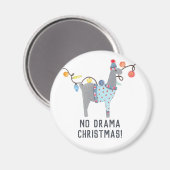 Aimant Noël à thème lama (Recto/Verso)