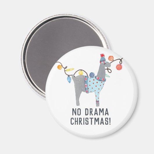 Aimant Noël à thème Llama (Recto/Verso)