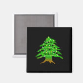 Aimant Noël Arbre Libanais Liban Drapeau Ced de Noël (Recto/Verso)