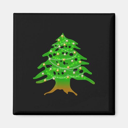 Aimant Noël Arbre Libanais Liban Drapeau Ced de Noël (Devant)