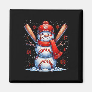 Aimant Noël Baseball Snowman Boys Baseball Noël