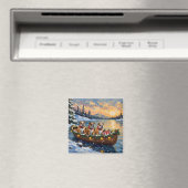 Aimant Noël Bateau de Noël Bulldog (In Situ (Lave-vaisselle))
