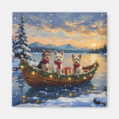 Aimant Noël Bateau de vacances Terrier Cairn (Devant)