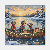 Aimant Noël Bateau Fêtes Bluetick Coonhound (Devant)