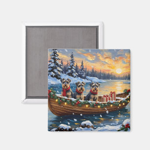 Aimant Noël Bateau Schnauzer Fêtes