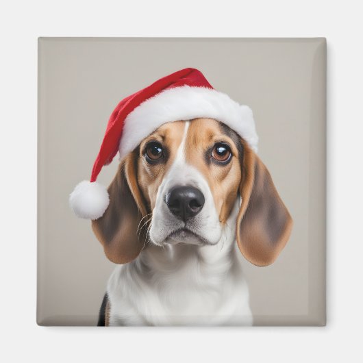 Aimant Noël beagle (Devant)