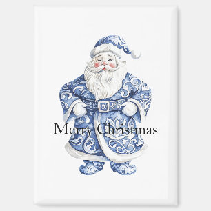 Aimant Noël blanc chic Père Noël
