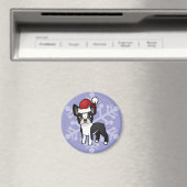 Aimant Noël Boston Terrier (In Situ (Lave-vaisselle))