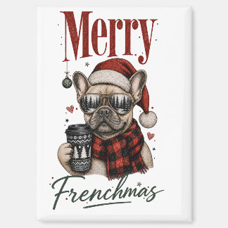 Aimant Noël Bouledogue Français