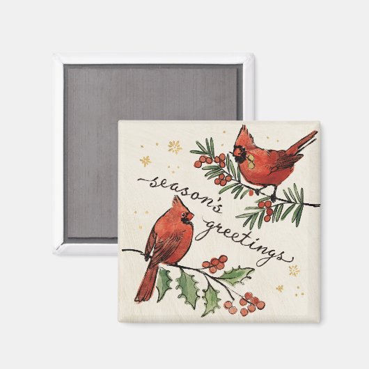 Aimant Noël Cardinal Lovebirds (Recto/Verso)