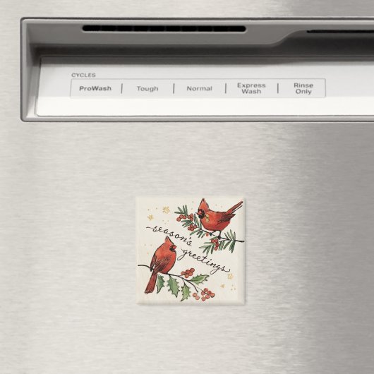 Aimant Noël Cardinal Lovebirds (In Situ (Lave-vaisselle))