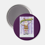 Aimant Noël Caricature mignonne, je crois en Père Noël (Recto/Verso)