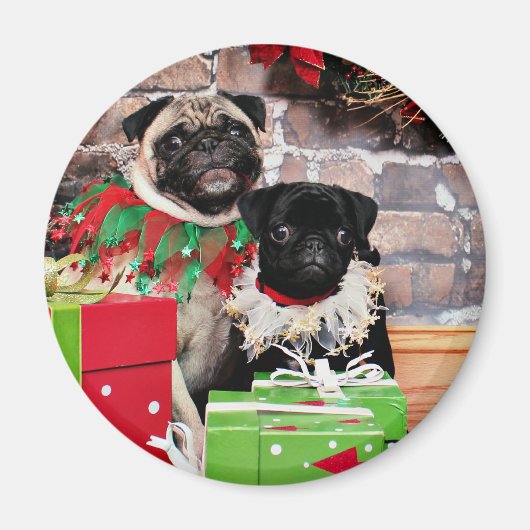 Aimant Noël - Carlin - Daisy Mae et Lily Lou (Devant)