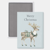 Aimant Noël Cerf Vert Bleu (Recto/Verso)