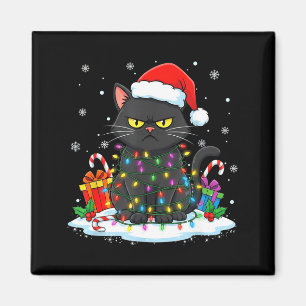 Aimant Noël Chat Noir Drôle Pour Hommes Femmes Jeunesse F