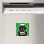 Aimant Noël Chat Noir Funny Créationarts (In Situ (Lave-vaisselle))