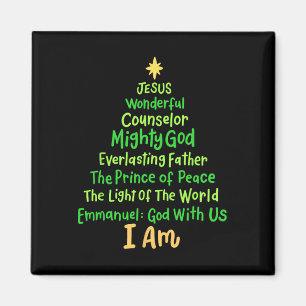 Aimant Noël chrétien Jésus Bible Noms Arbre de Noël Sh