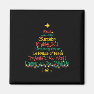 Aimant Noël chrétien Jésus Bible Noms Noël Arbre Sh