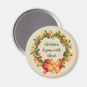 Aimant Noël commence avec la citation inspirée du Christ (Recto/Verso)