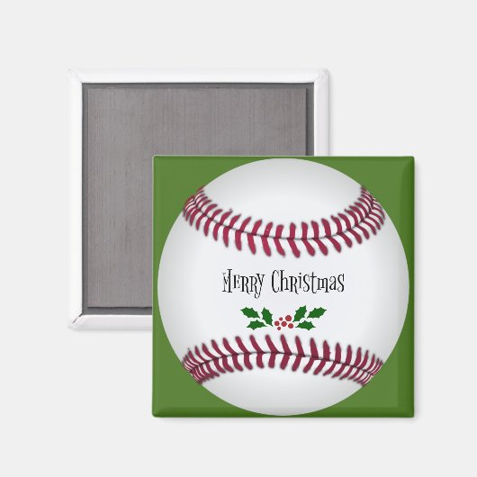 Aimant Noël de baseball (Recto/Verso)