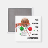 Aimant Noël de basketball (Recto/Verso)