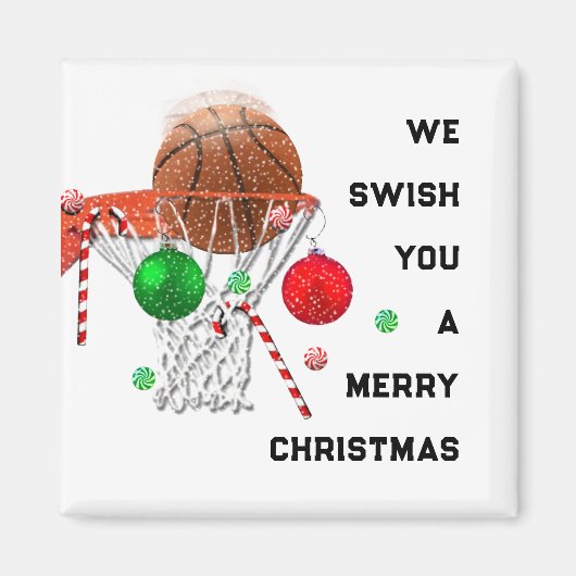 Aimant Noël de basketball (Devant)