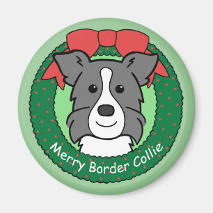 Aimant Noël de border collie