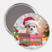 Aimant Noël de chiot Chihuahua (Recto/Verso)
