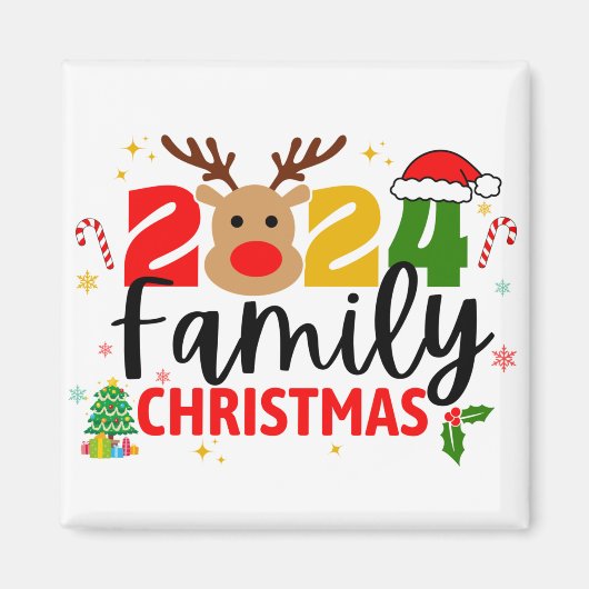 Aimant Noël de famille 2024 (Devant)