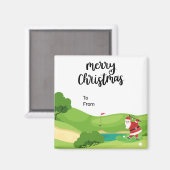 Aimant Noël de golf avec le Père Noël pour golfeur drôle (Recto/Verso)