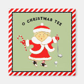 Aimant Noël de golf féminin (Devant)