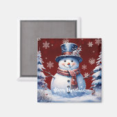 Aimant Noël de la forêt d'hiver | Red (Recto/Verso)