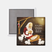 Aimant Noël de la saison religieuse de Jesus Père Noël (Recto/Verso)
