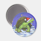 Aimant Noël de la tortue nocturne étoilée (Recto/Verso)