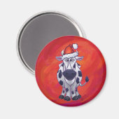 Aimant Noël de la vache sur Red Feild (Recto/Verso)