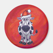 Aimant Noël de la vache sur Red Feild (Devant)