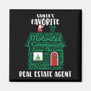 Aimant Noël de l'agent immobilier favori de Santas