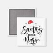 Aimant Noël de l'infirmière préférée de Santa (Recto/Verso)
