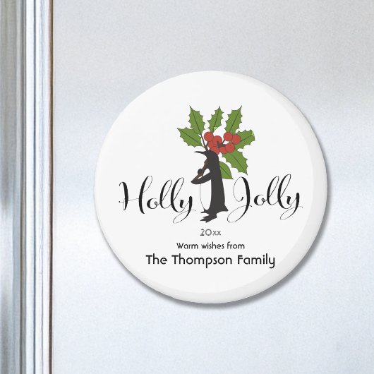 Aimant Noël de pingouin drôle mignon personnalisé