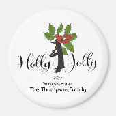 Aimant Noël de pingouin drôle mignon personnalisé (Devant)