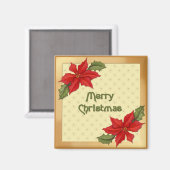 Aimant Noël de Poinsettia (Recto/Verso)