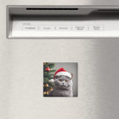 Aimant Noël de Shorthair britannique (In Situ (Lave-vaisselle))